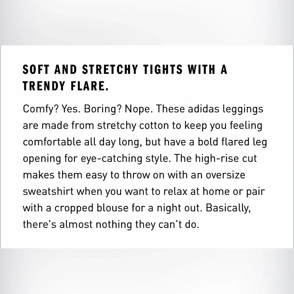 adidas flare leg